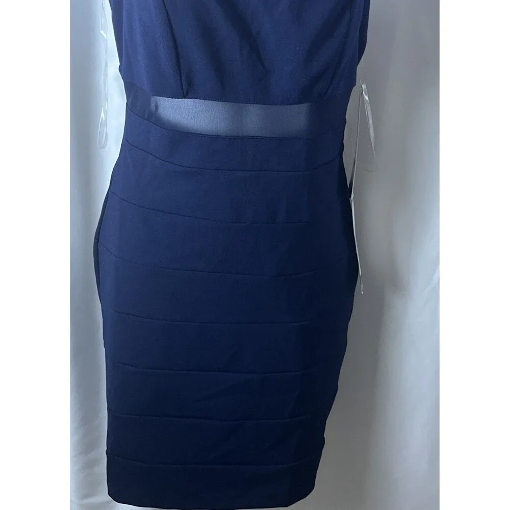 Emerald Sundae Juniors M Slim Social Navy Blue Bodycon Dress Prom Guest wedding